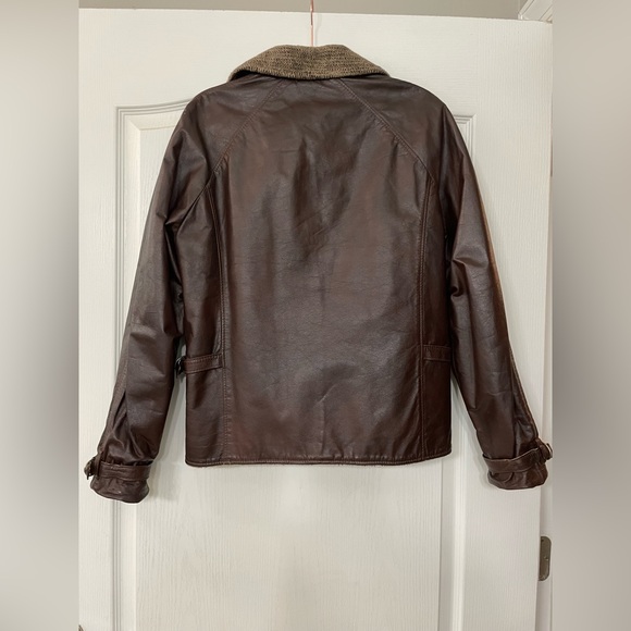 Men's Vintage Leather Bomber Jacket with Wool Lining Size M - Picture 3 of 11